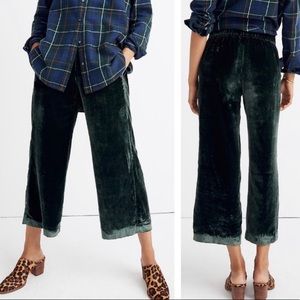 Madewell | Green Velvet Huston Pull-on Crop Pants